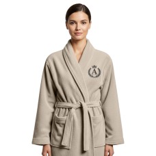 Personalised Crown & Laurel Wreath Design Monogram Bathrobe – Custom Embroidered Initial - Spa Hotel Quality Luxury Dressing Gown
